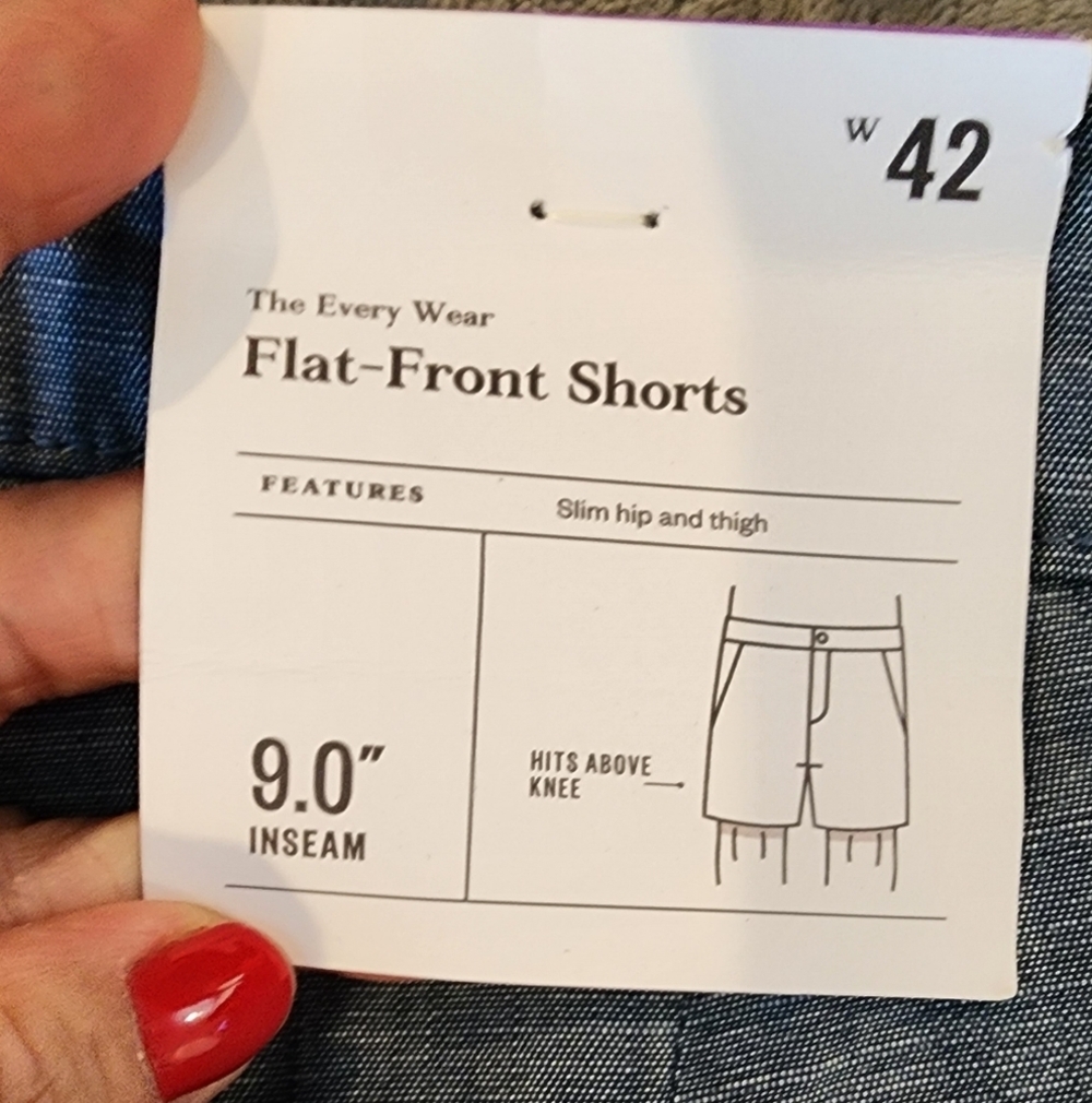 GOODFELLOW THE EVERY DAY FLAT-FRONT SHORTS 9" INSEAM NWT SIZE 42 - Picture 7 of 11
